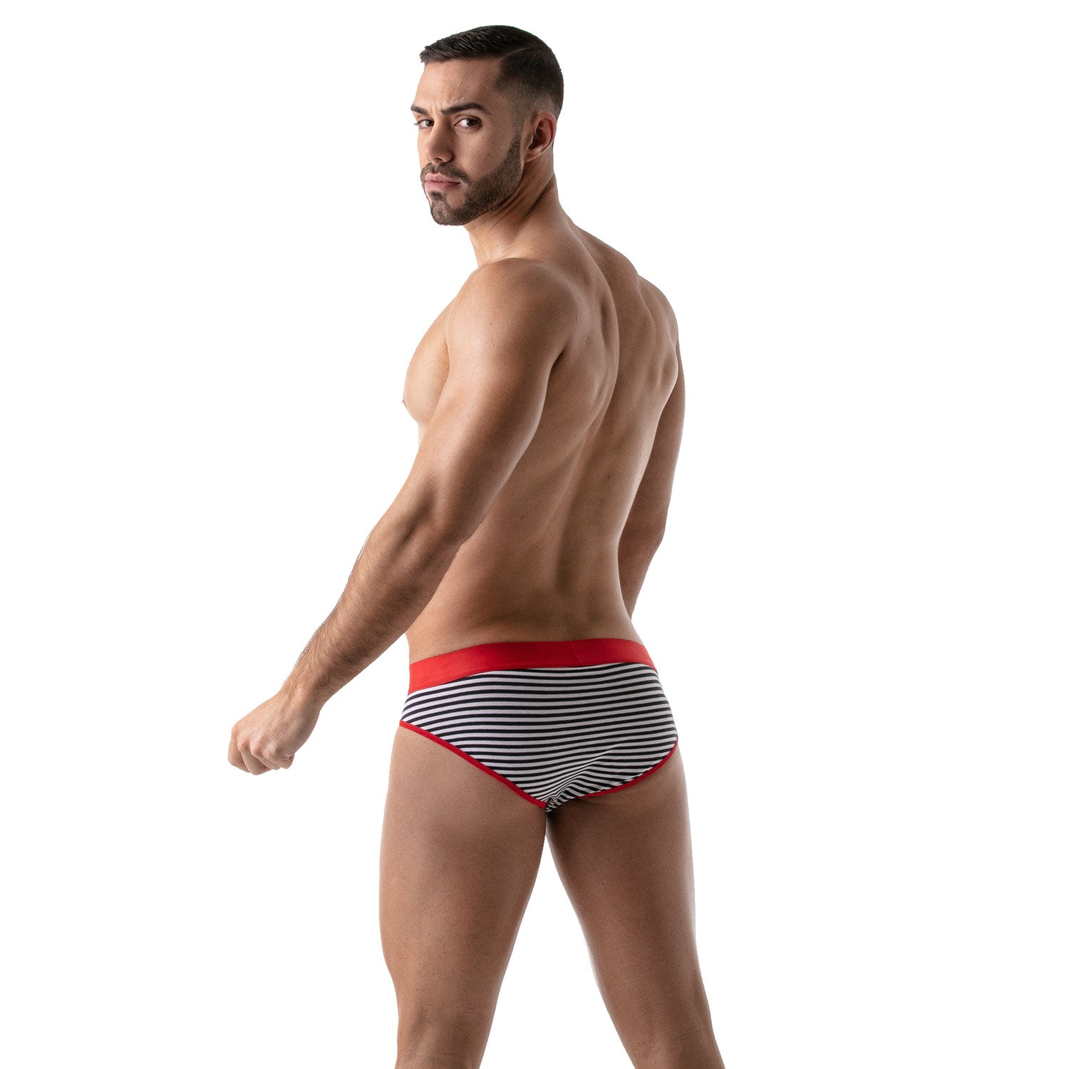 Stripes Push-Up Brief - Red/Navy